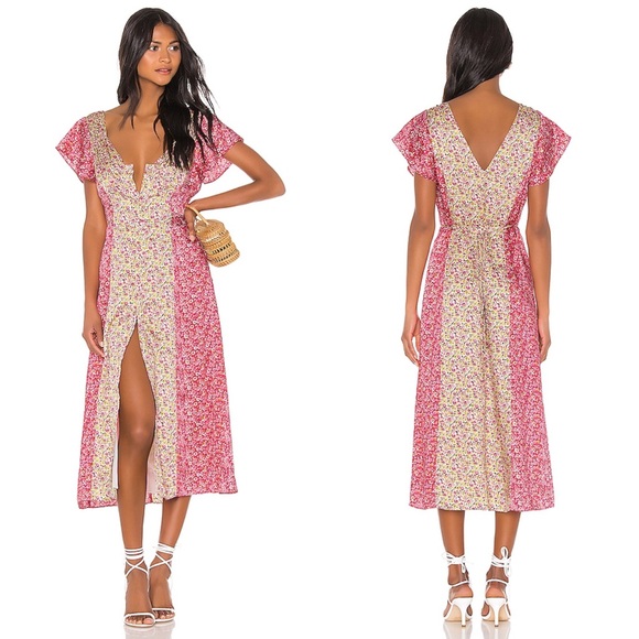 Cinq à Sept Jessica Floral Stripe Midi Dre… - Picture 10 of 10